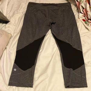 These are Lululemon leggings size large waist, 34 inches calf leggings